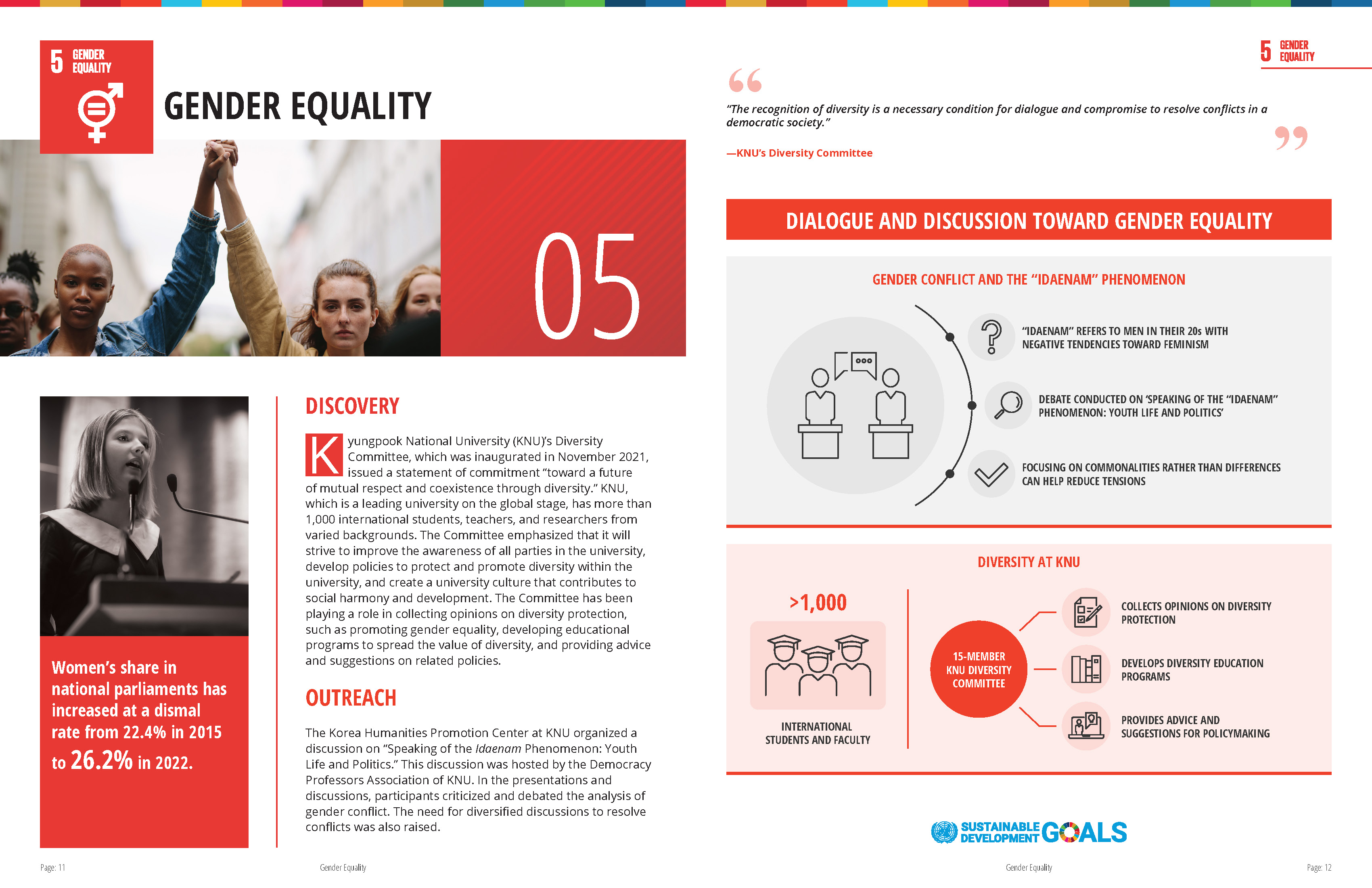 [SDG5 Gender Equality] 2021-2022 Kyungpook National University SDG Report 관련 이미지입니다.