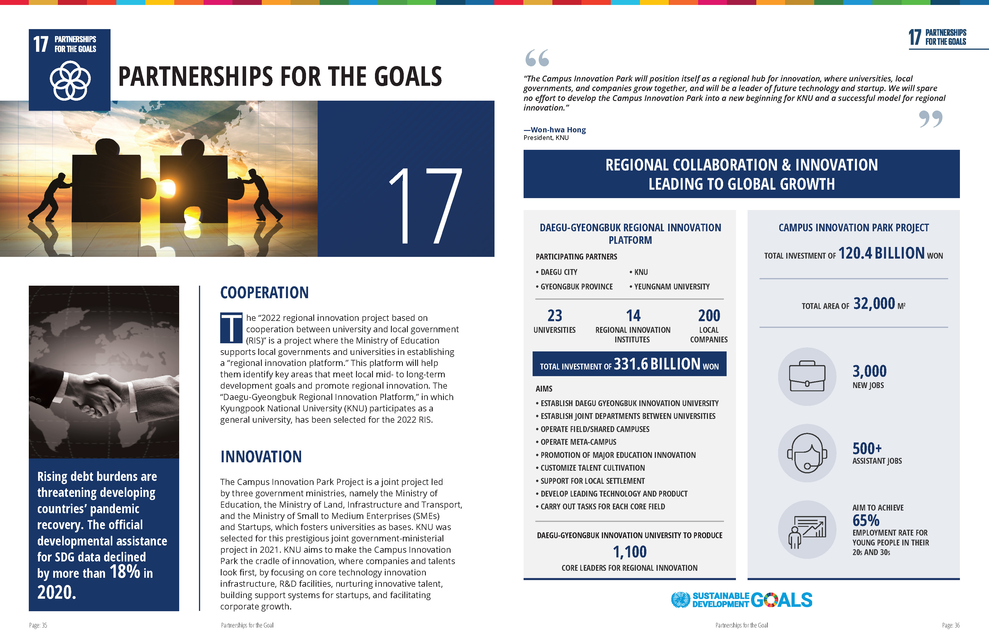 [SDG17 Partnerships for the Goals] 2021-2022 Kyungpook National University SDG Report 관련 이미지입니다.