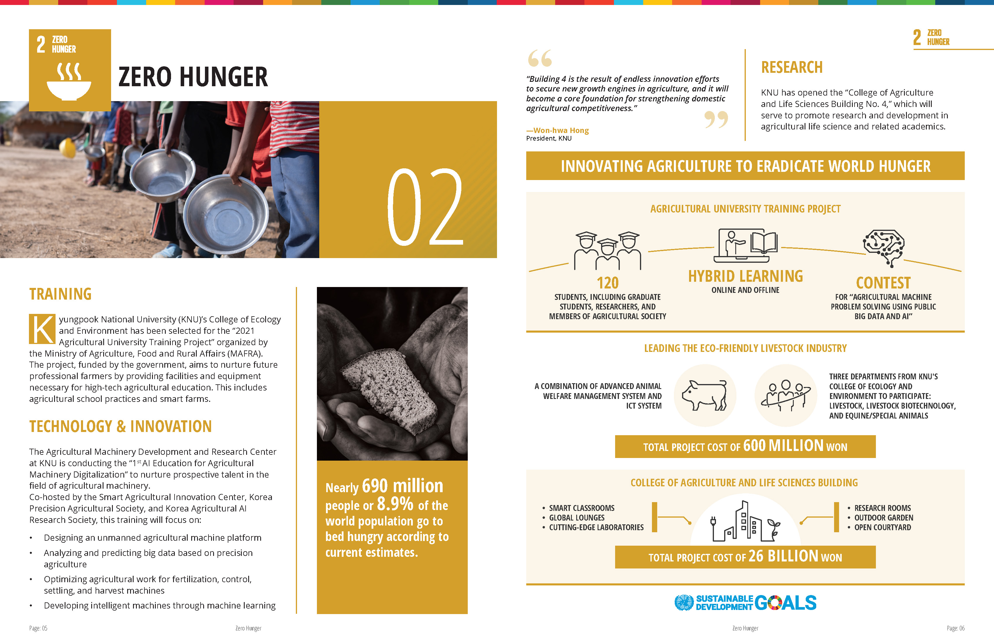 [SDG2 Zero Hunger] 2021-2022 Kyungpook National University SDG Report 관련 이미지입니다.