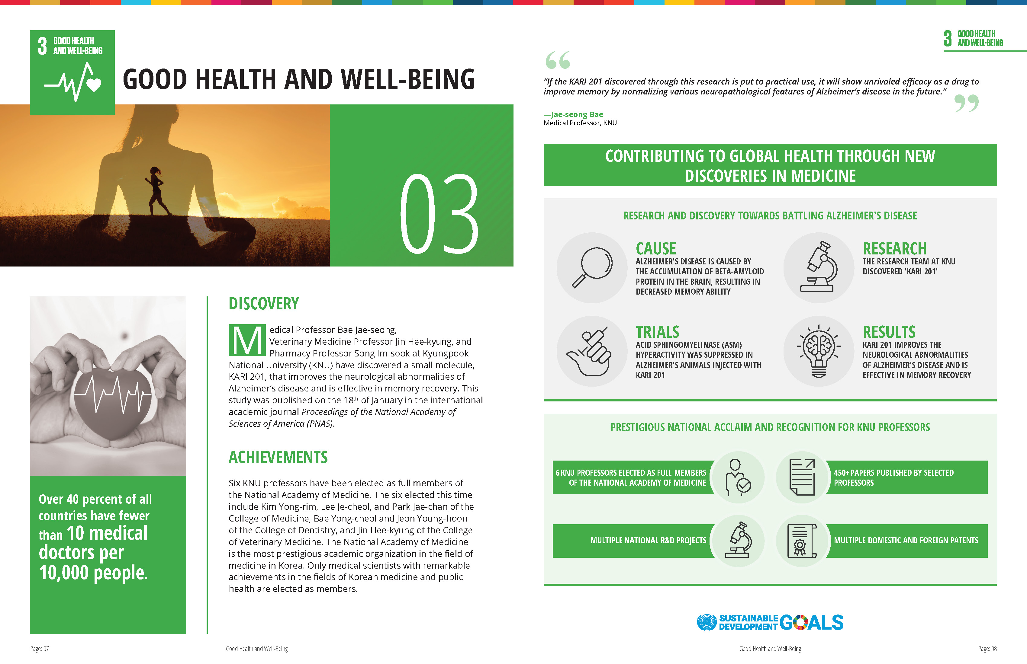 [SDG3 Good Health and Well-Being] 2021-2022 Kyungpook National University SDG Report 관련 이미지입니다.